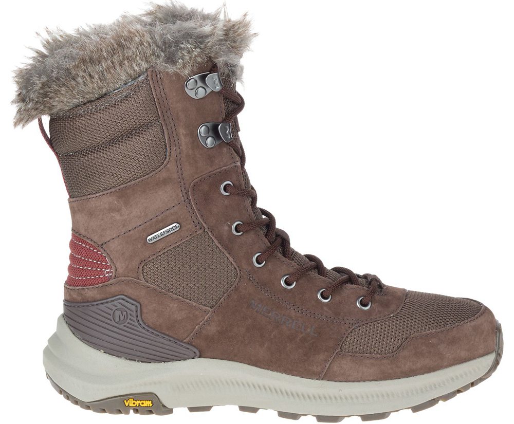 Merrell Boots Brown - Ontario Tall Polar Waterproof - Womens 86CWBOIQA